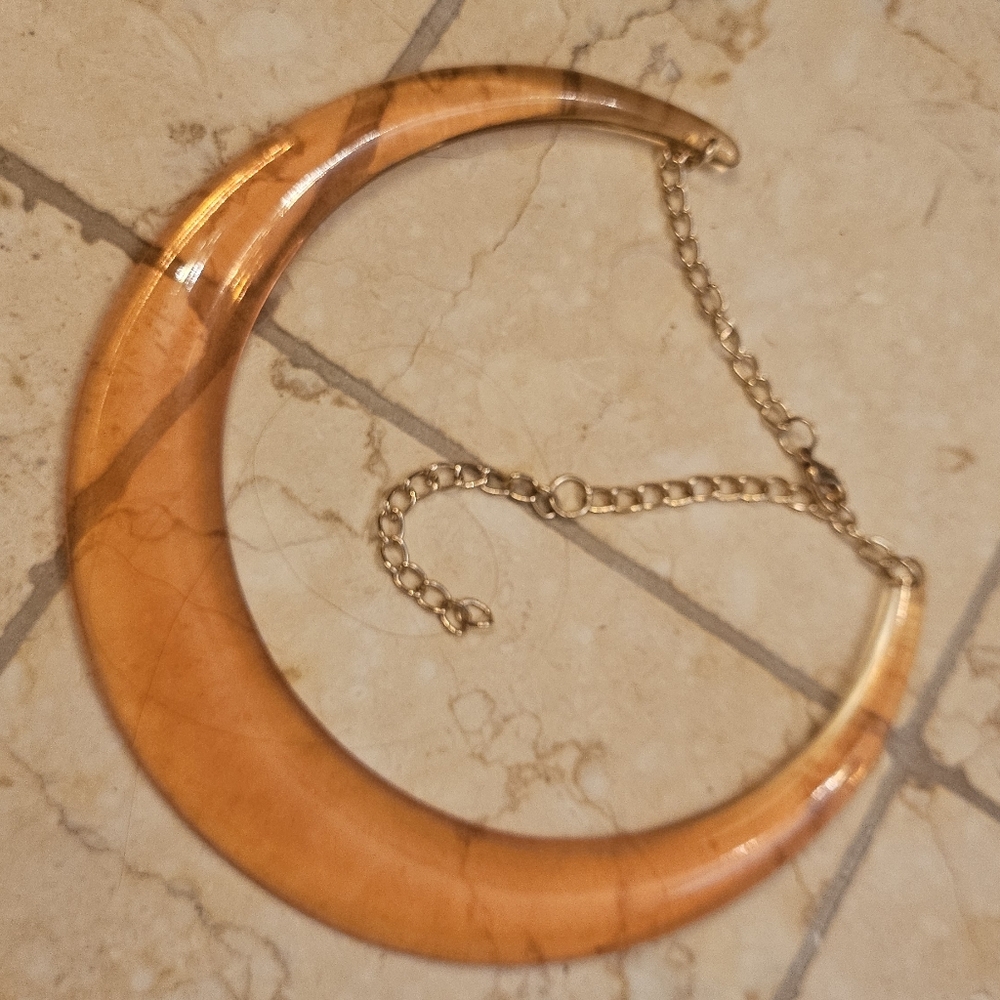 Orange Acrylic Bib Necklace